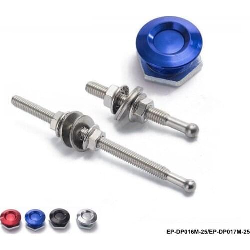 Universal 32mm/1.25" Push Button Billet Hood Pins Lock Clip Kit Engine Bonnets Lock 1" 25mm Aluminum Car Quick Latch