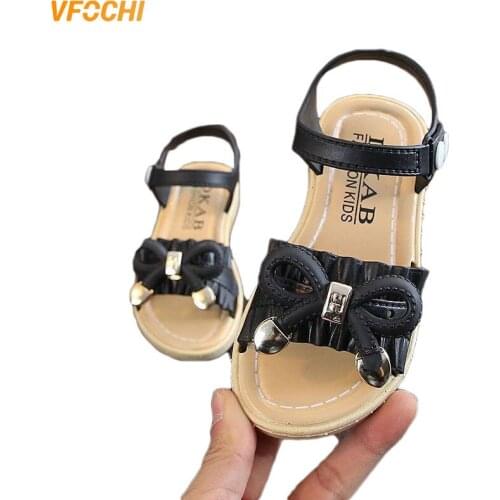 VFOCHI 2020 Girl Summer Sandals Children Shoes Girl Roma Cross Bowtie Princess Shoes Girls Sandals Kids Beach Shoes 4 Color