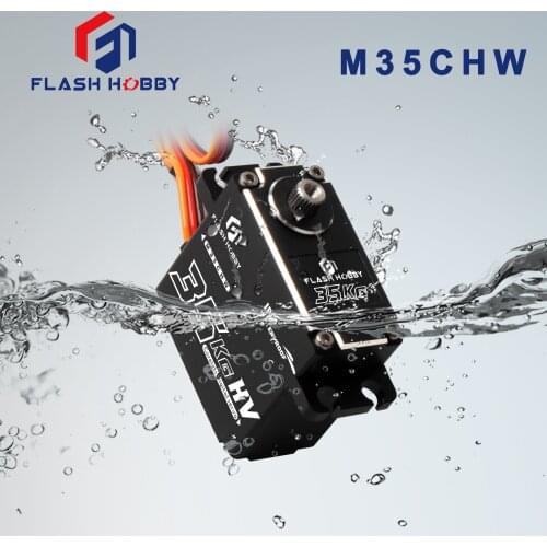 8.4V M35CHW Waterproof 120 Degree 35kg Large Torque Digital Coreless Motor Servo Aluminium Metal Gears 25T Arm For RC Car