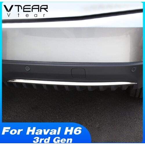 Vtear Car Rear Bumper Trim Trunk Door Decoration Exterior Chrome Frame Car-Styling Accessories Parts For Haval H6 3rd Gen 2021