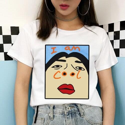 I am Cool Funny Letter Print Summer Harajuku Korean Women Korean Creative Female T-shirt Fashion Spoof cute Plus Size Tops Tee