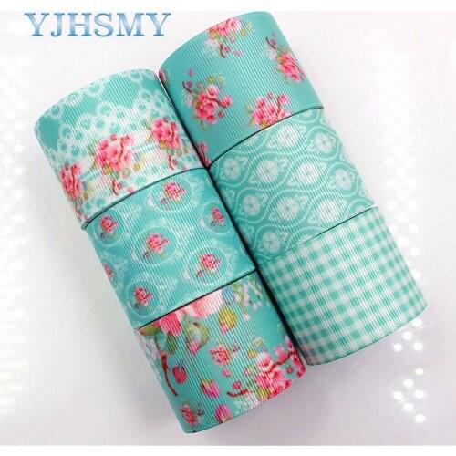 YJHSMY,C-171227-373,38 mm 5 Yards Spring flowers Printed grosgrain ribbon,clothing accessories Webbing,DIY handmade materials