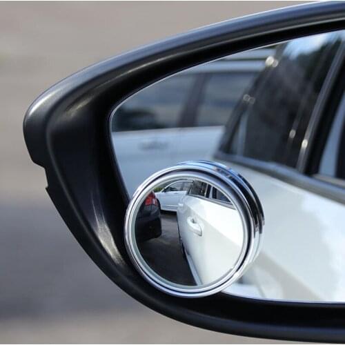 2Pcs HD Glass Car Blind Spot Mirror Auto Motorcycle 360° Adjustable Wide Angle Rearview Mirrors Extra Round