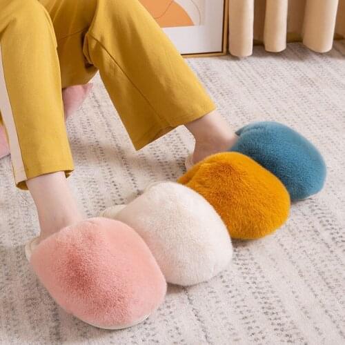 2020 Womens Winter Bedroom Indoor Slippers Cartoon Style Soft Plush Home Cotton Slides Woman House Floor Warm Cotton Shoes