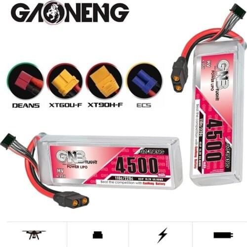 1/2/3pcs GNB GAONENG 15.2V 4500mAh 4S 110C lithium battery for 1:8 1/8 RC Car Four Drive Off-Road Boat for FPV Drone Helicopter