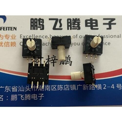 1PCS Yuanda DIP RM3HAF-10R-V-T/R 0-9/10-bit rotary coding switch with handle 3: 3 feet 10*10*7.3 (handle height 7.3mm)