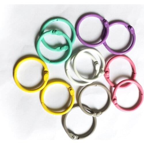 12pcs Colorful Metal Ring binder Notebook Loose Leaf Split Multi-Function Circle Ring DIY Office Binding Supplies 30mm Keychain