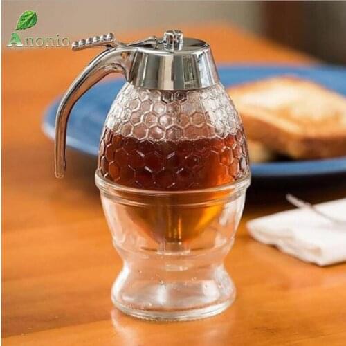 2PCS 200ml Honey Syrup Dispenser Pot Vintage Honeycomb Acrylic Juice Bottle Honey Squeeze Storage Kitchen Honey Container S081C