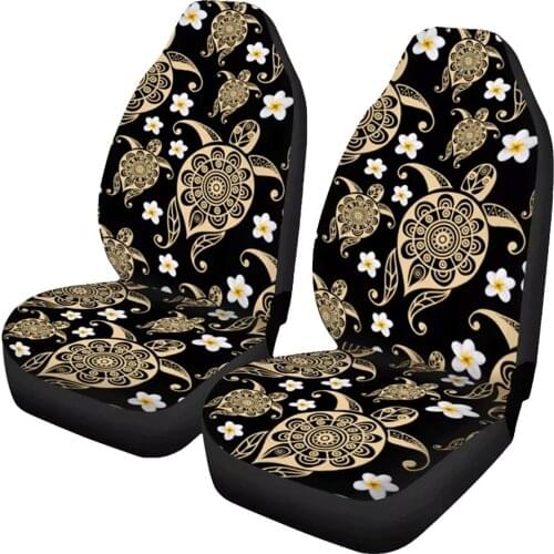 2Pcs French Polynesia Print Driver Seat Cover Car Interior Decorative Sheet Washable Auto Supplies Dirty Proof Seat Case