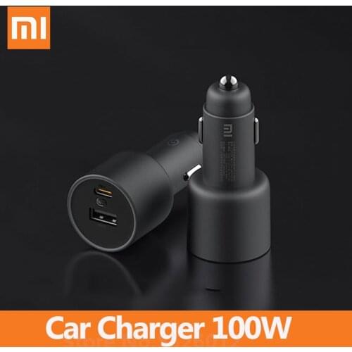 Xiaomi Car Charger 100W 1A1C Fast Charging Dual-port Compatible With Xiaomi Smartphones USB Mi Charger