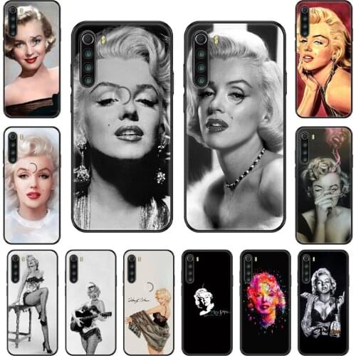 Marilyn Monroe Phone case For Xiaomi Redmi Note S2 4 5 6 7 8 A S X Plus Pro black pretty Etui fashion back luxury prime tpu
