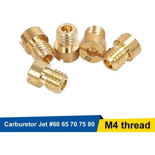 5Pcs/Set Racing Carb Carburetor Jet Main Nozzle M4 Thread #60 65 70 75 80 For 50cc/60cc/80cc Carburetor Injector Nozzle