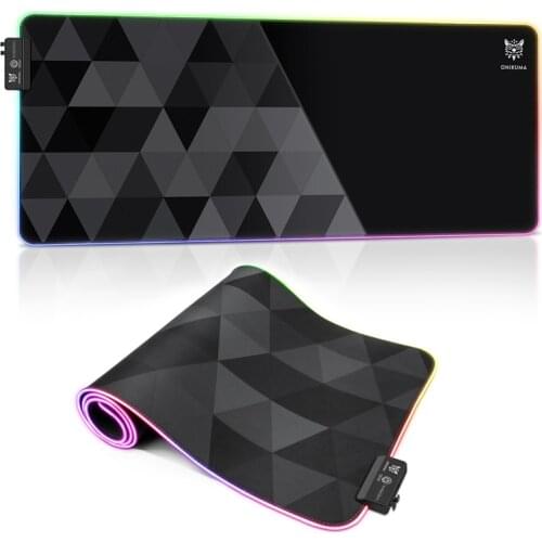 ONIKUMA RGB Gaming Mouse Pad LED Light Keyboard Mat 80*30cm Large Computer Keyboard Mouse Cover Desk Mats for PC Laptop Gamers