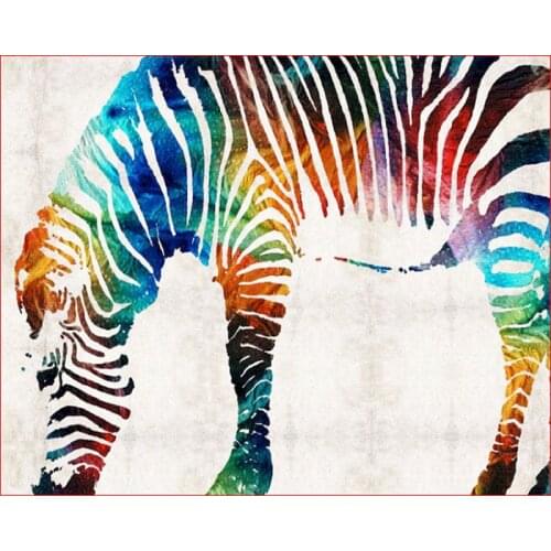 Zebra Picture By Numbers 40x50cm Unframed On Canvas Hand Painted Drawing DIY Kits Acrylic Paint By Numbers Coloring Drawing Arts
