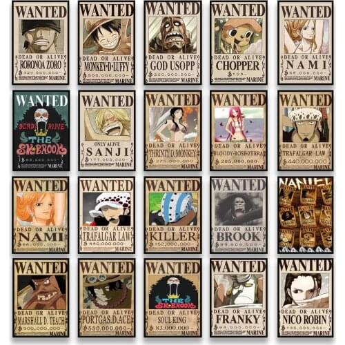 Japanese anime classic fighting posters and canvas paintings, Luffy’s Wanted Art Prints Living Room Children’s Room Decoration