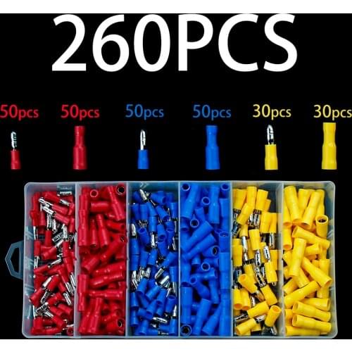 Box Cold pressure bullet terminal safety insulation durable fast pluggable wire plug spring connector mixed Crimper 1.25/2/5.5