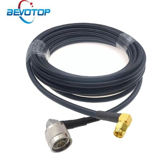 Elbow N Male 90 Degree Plug to SMA Male Right Angle RG58 Cable 50Ohm Pigtail Radio WIFI Antenna Extension Cord RF Jumper Adapter