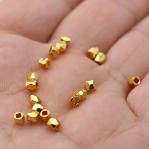 4mm Copper Round Faced Spacer Beads Gold Color Loose Beads for Jewelry Making Bracelet Necklace Jewelry Accessories DIY
