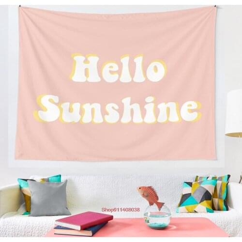 Hello Sunshine tapestry Blanket Tapestry Wall Hanging Tapestries Bedroom Bedspread Throw Cover Astrology Divinatio Wall Decor