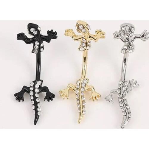 New Surgical Steel Animal Gecko Dangle navel rings Crystal Navel Bars Gold Belly Button Ring Navel Piercing Jewelry Gift
