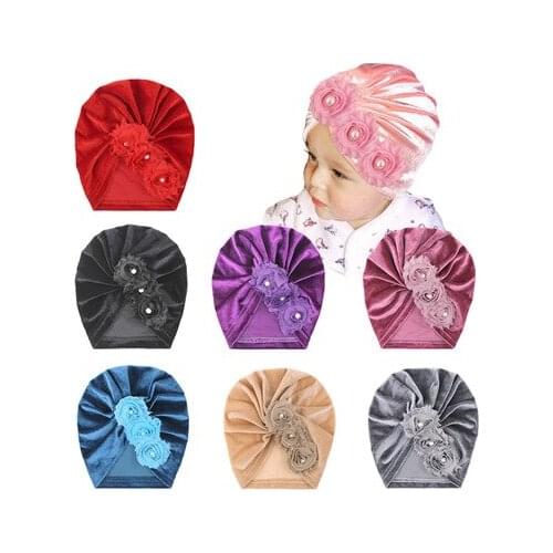 New Velvet Baby Hat for Girls Autumn Winter Baby Boy Cap Photography Props Elastic Infant Beanie Turban Hat Baby Accessories
