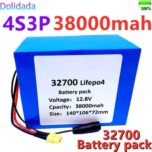 New 32700 Lifepo4 Battery Pack 4S3P 12.8V 38Ah 4S 40A 100A Balanced BMS for Electric Boat and Uninterrupted Power Supply 12V