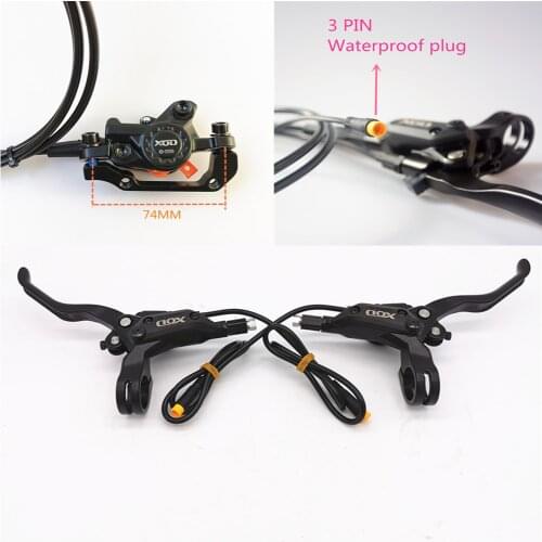 XOD New E-Bike Brake Hydraulic Disc Cut Off Power Brake 3PIN waterproof plug EBike Scooter DIY assembly Front Rear Brakes