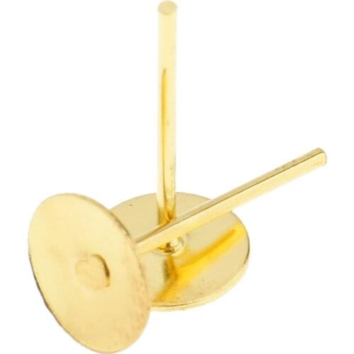 400pcs Earring Pins Studs Findings DIY Blank Post Pad Crafts 6mm Base