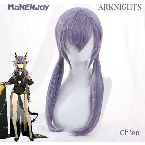 Monenjoy Arknights Chen Cosplay Wig Ambience Synesthesia Violet Cos Hair