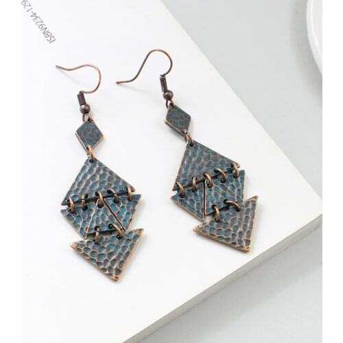 Earrings Multiple triangle combinations Drop Earrings Retro Metal Ethnic minority style Eardrop Gift of Womens Jewelry Brincos