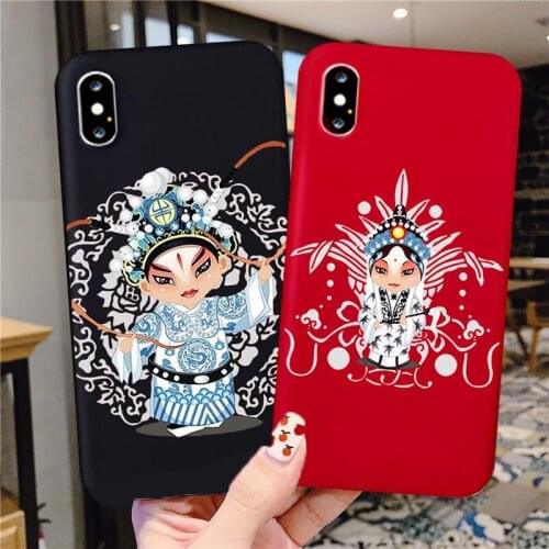 China Style Beijing Opera for IPhone 11 Pro X XR XS Max 6 6S Plus for Iphone 7 8 Plus Silicone Case Couple Cover