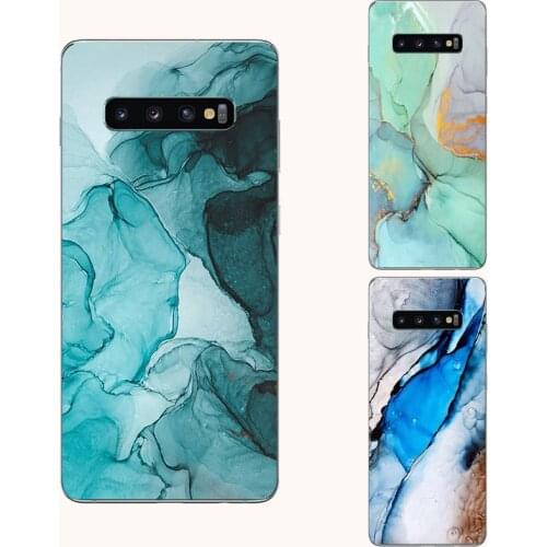 Geometric Water color Marble silicone phone case For Samsung Galaxy S10 Note FE 8 9 10 Plus Lite S10e aesthetic phone case