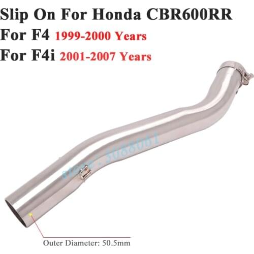 Slip On For Honda CBR600RR F4 1999 2000 F4i 2001 - 2007 Motorcycle Exhaust Escape Modify Middle Link Pipe Connection 51mm
