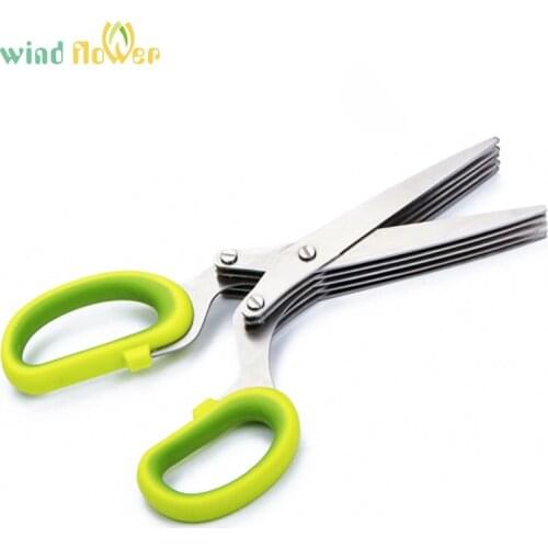 Wind flower Steel Kitchen Scissors Multi-function Household Green Scallion Seaweed Five-layer Broken Food Scissors