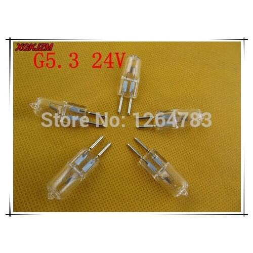 Tungsten halogen lamp work beads machine industry G5.3 24V20w/35w/50w/75w/100W lamp beads 10pcs / lot free shipping