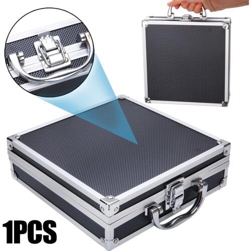 1pcs Tool Box Portable Aluminium Alloy Handheld Box Tool Storage Flight Case Organizer + Sponge 205x205x65mm