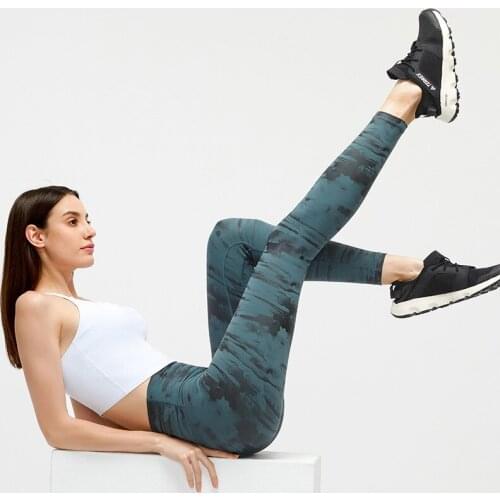 Women Quick Dry Sport Fitness Leggins Geometric Printed Sports Pants Yoga Pants Leggings Slim Tights Trousers For Women