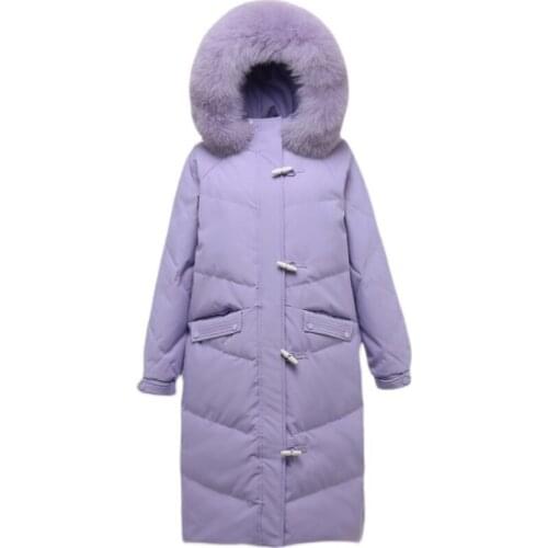 Real Fox Fur Collar 2021 New Long Down Parka Winter Jacket Women 90% White Duck Down Coat Warm Thick Hooded Female Snow Outwear
