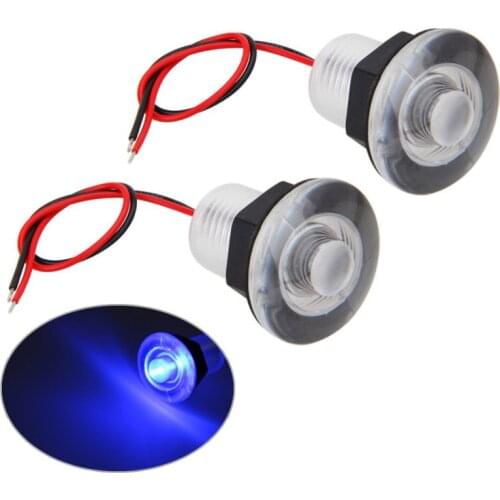 1 Or 2PCS 12V 38mm Blue LED Light Boat Marine RV Courtesy Livewell Waterproof Submersible