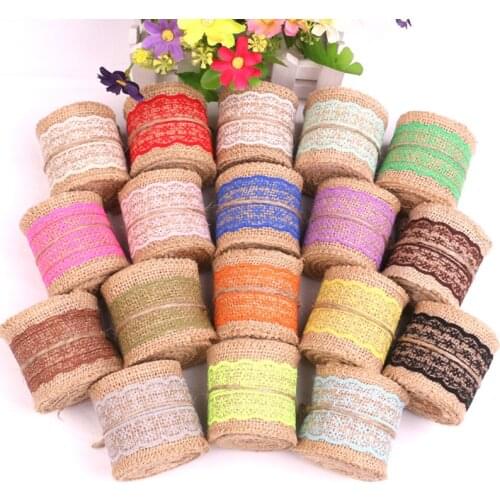 10meters 6cm Burlap Hessian Ribbons Jute Rolls Lace rustic Ribbon for DIY Vintage wedding Decoration gift wrap Ornament Party