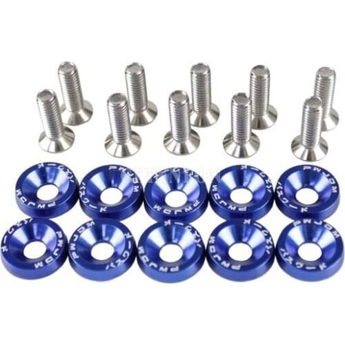 100Sets/Lot M6 JDM Car Modified Hex Fasteners Fender Washer Bumper Engine Concave Screws Car-styling