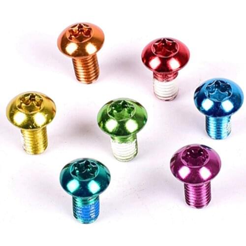 12Pcs Bicycle Brake Screw Mountain Bike Steel Alloy Bicycle Disc Brake Rotor Steel Alloy Bolts Screws 6 Colors