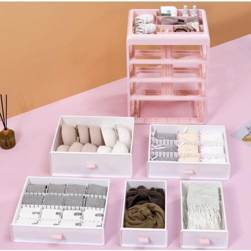 3/4 Layers Underwear Storage Box Drawer Organizer Socks Underwear Organizer