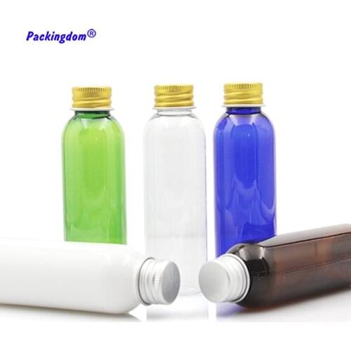 30pcs Plastic Lotion Bottle Empty Aluminum Cap Gold Silver Refill Emulsion Packaging Bottles Cosmetic Tube Containers Round 60ml