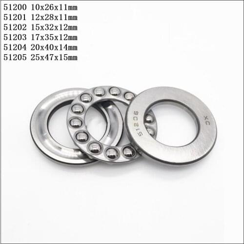 5-20pcs/Set 51200 , 51201 , 51202 , 51203 , 51204 , 51205 Axial Ball Plain Thrust Bearing Brand New