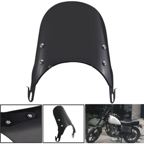 5-7 inch Motorcycle Retro Cafe Racer Headlight Windshield Instrument Visor For Harley '04-later XL For Ducati Scrambler 15-18