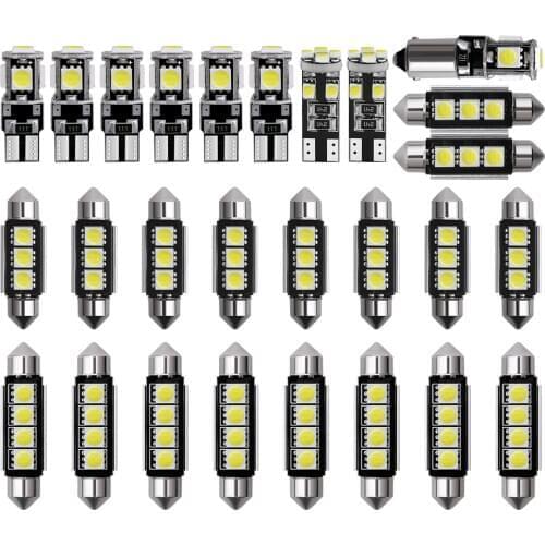 50Set 27pcs/Set High Quality Car Interior White LED Light Mini Bulbs Kit 6000K Auto Accessories For Benz E Class W211 02-08