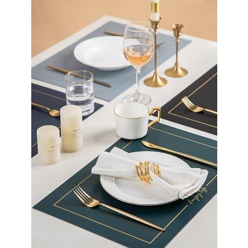 American Luxury Anti Scalding Waterproof Leather Household Western Food Mat For Dishes Bowls Heat Insulation Pad