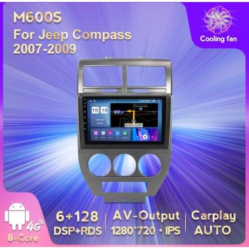 IPS HD 1280*720 Android 11 Car GPS Navigation DVD Multimedia Player For Jeep Compass 2007 2008 2009 WIFI AV Output Carplay AUTO