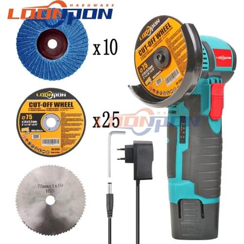Cordless Angle Grinder Mini 12 Volt. Brushless Cutting machine With cutting disc Use for cutting and grinding